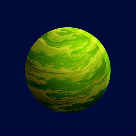 Premium Vector | Cartoon green space planet galaxy alien fantasy