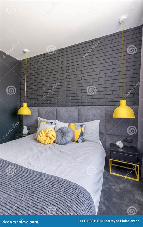 Grey And Yellow Bedroom