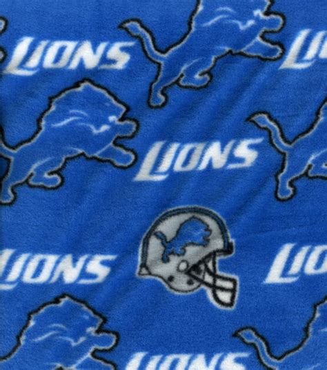 Detroit Lions Logo Fleece Fabric 58"