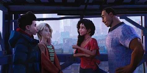 Gwen Stacy Meets Miles Morales' Parents in Across the Spider-Verse Still