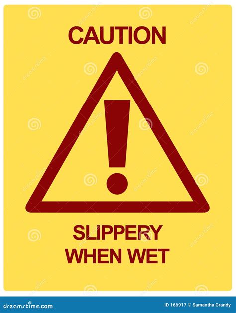 CAUTION Slippery when Wet stock illustration. Illustration of ...