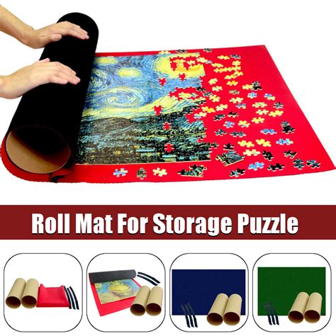 Puzzle Mat Roll Up Puzzle Pad Blanket Storage Felt Mat Set Puzzles Saver Fits Up to 1500 Pieces ...