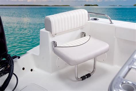 Mako 204 CC: Shown is one of the optional aft jump seats, which can be folded and is removable ...