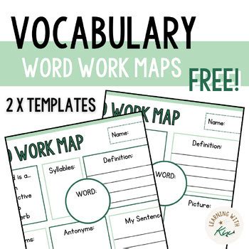 WORD WORK MAP by Learning with Kix | TPT