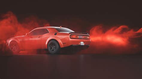 3840x2160 Red Dodge Challenger Demon SRT Rear 4K ,HD 4k Wallpapers ...