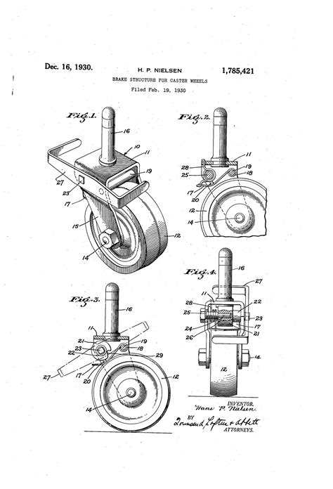 File:Illustration US Patent 1785421 Brake Structure for Caster Wheels ...