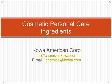 PPT - Cosmetic Personal Care Ingredients PowerPoint Presentation, free ...