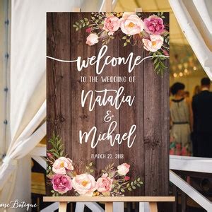 Wedding Welcome Sign, Rustic Welcome Wedding Sign, Welcome to Our ...