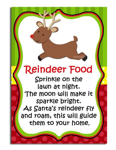 Reindeer Food Printable Labels Instant Download - Etsy Australia