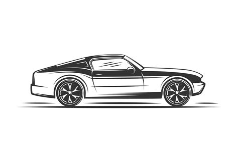 Silhouette of a sports car side view 6401253 Vector Art at Vecteezy