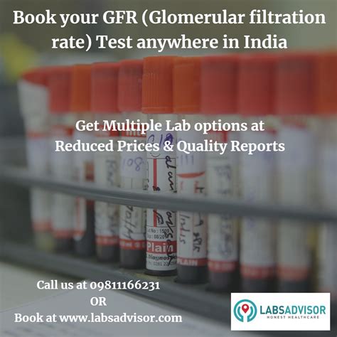 GFR Test Cost - View Labs, Compare Prices & Get Up to 50% OFF | LabsAdvisor