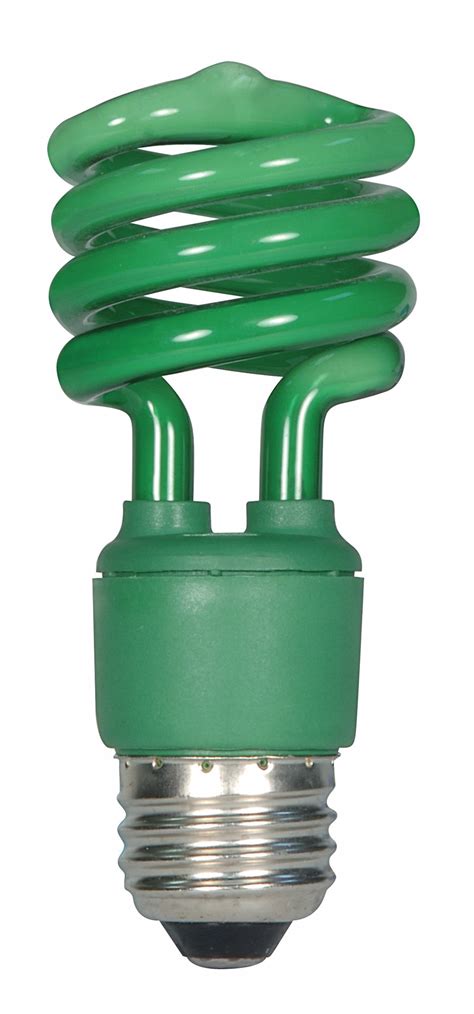 Bulbs N Lighting. SATCO S7272 13T2/E26/GREEN/120V Compact Fluorescent ...