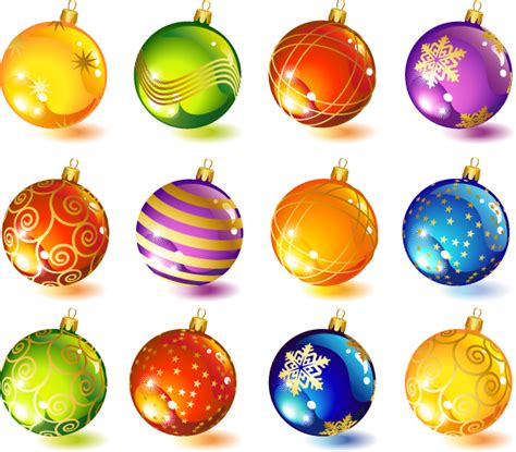 Beautiful christmas ornaments (25011) Free AI, EPS Download / 4 Vector