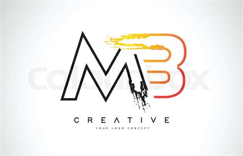 MB Creative Modern Logo Design with Orange and Black Colors. Monogram Stroke Letter Design ...