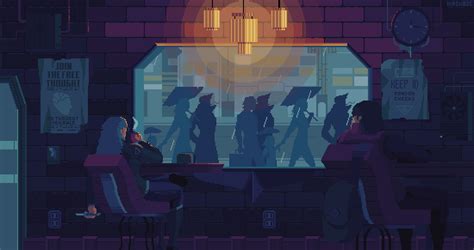 [GIF] A Cyberpunk Coffeeshop PixelArt : Cyberpunk