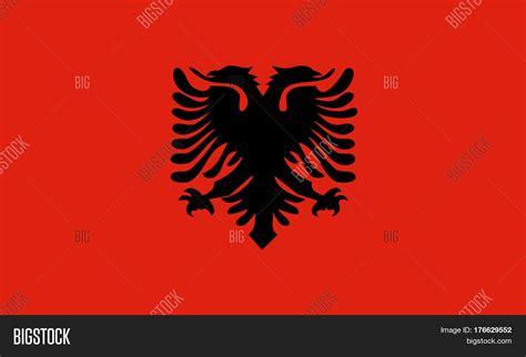 Flat Albanian Flag Colors Black Red Image & Photo | Bigstock