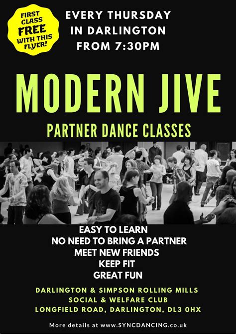 Modern Jive classes every Thursday - Darlington for Culture