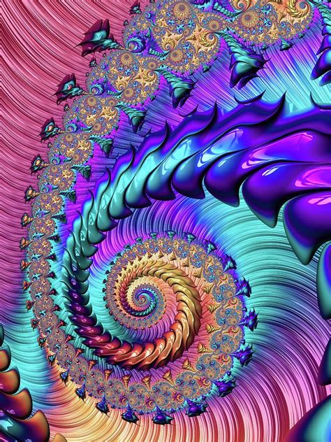 Fractal Spiral purple turquoise red by Matthias Hauser | Fractals ...