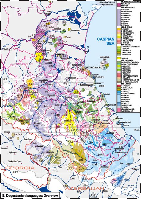 Ethnolinguistic map of Dagestani languages. - Maps on the Web