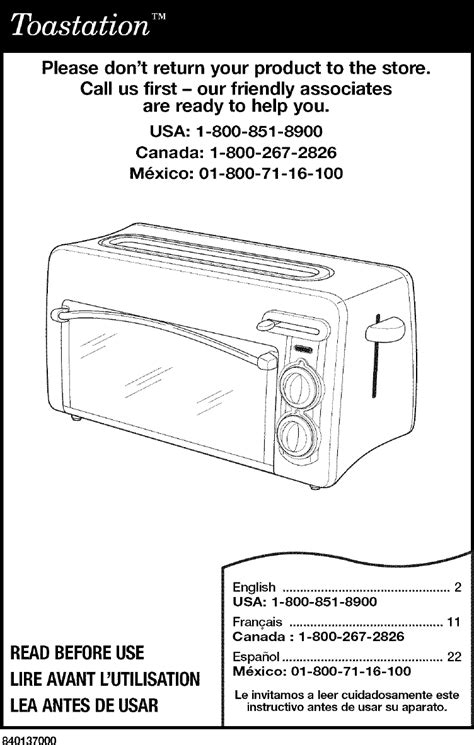 TOASTMASTER Toaster Oven Manual L0803359