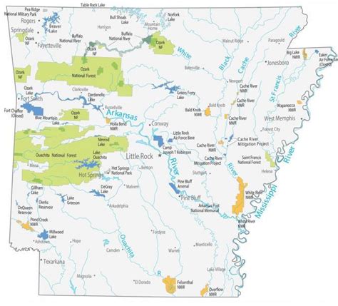 Arkansas State Map - Places and Landmarks - GIS Geography