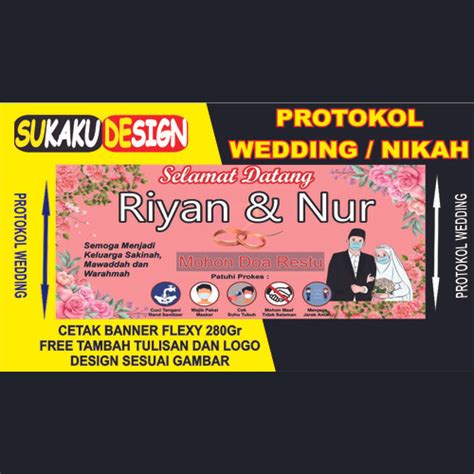 Jual BANNER /SPANDUK Protokol Kesehatan Acara Wedding / Pernikahan ...