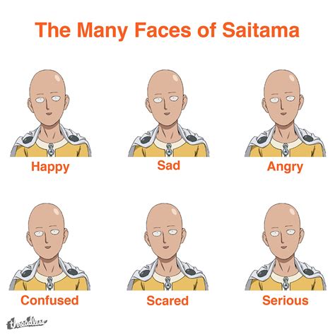 Score The many Faces of Saitama by LaurriLor on Threadless