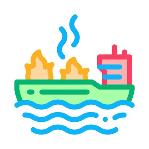 fire on ship icon vector outline illustration 17437916 Vector Art at ...