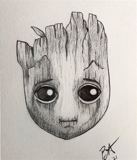 Baby Groot pencil sketch, one of my favorite characters in the Marvel Universe! : r/Marvel