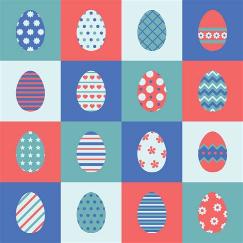 Easter Eggs in Squares 12743904 Vector Art at Vecteezy