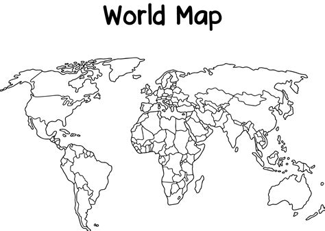 World Map Not Labeled - 10 Free PDF Printables | Printablee