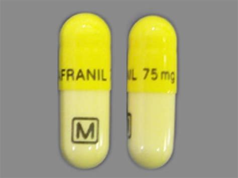 ANAFRANIL 75 mg M Pill Yellow & White Capsule/Oblong - Pill Identifier