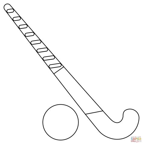 Field Hockey Stick and Ball coloring page | Free Printable Coloring Pages