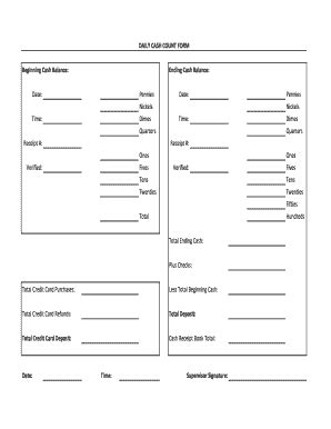 Cash Count Sheet - Fill Online, Printable, Fillable, Blank | pdfFiller