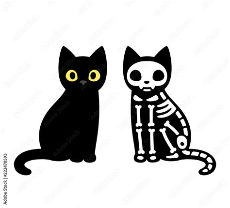 Cartoon cat skeleton Stock Vector | Adobe Stock