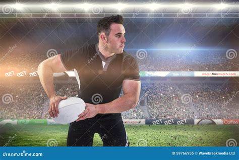 Composite Image of Rugby Player Throwing the Ball Stock Image - Image ...