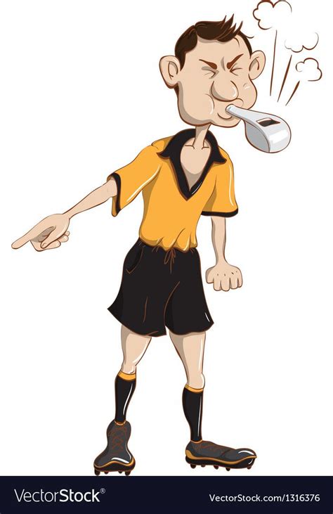 Soccer referee blows a whistle vector image on (With images) | Soccer referee, Referee, Soccer