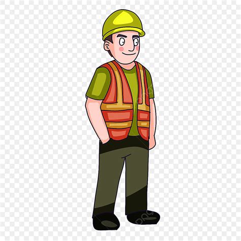 Safety Worker Clipart Hd PNG, Construction Worker Wearing Safety ...