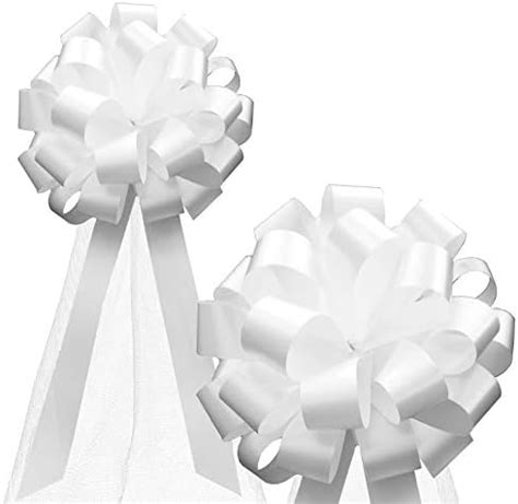 Amazon.com: White Tulle Ceremony Wedding Pull Bows for Church Pews - 9 ...