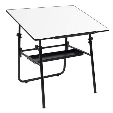 Studio Design Ultima Folding Portable Drafting Table with Storage Shelf ...