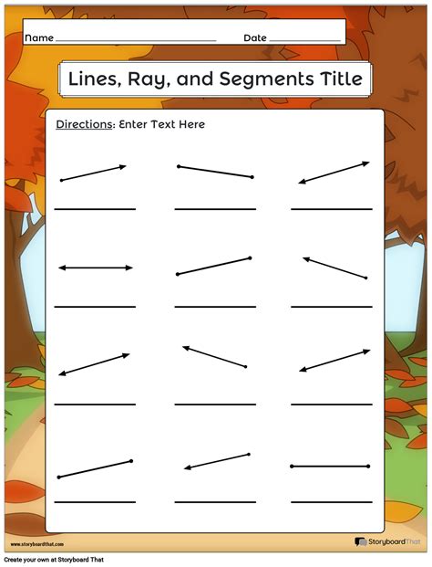 Free Line, Ray, and Line Segment Worksheets | StoryboardThat