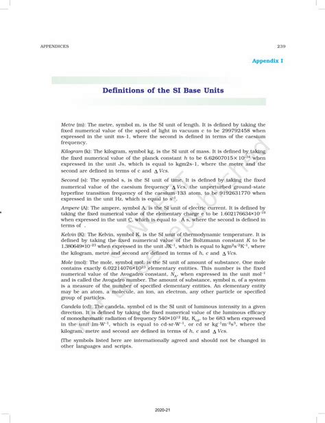 (PDF) Definitions of the SI Base Unitsncert.nic.in/textbook/pdf/kech1a1.pdf · APPENDICES 239 ...