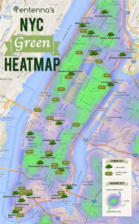 Manhattan parks map - Map of Manhattan parks (New York - USA)