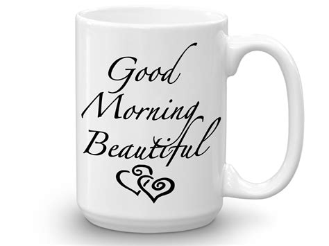 Good Morning Beautiful & Good Morning Handsome Matching Coffee Mugs – His & Hers Mug – Couple ...