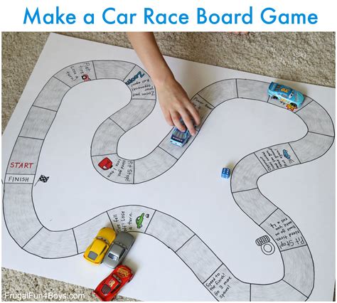 Make Your Own Car Race Board Game - Frugal Fun For Boys and Girls