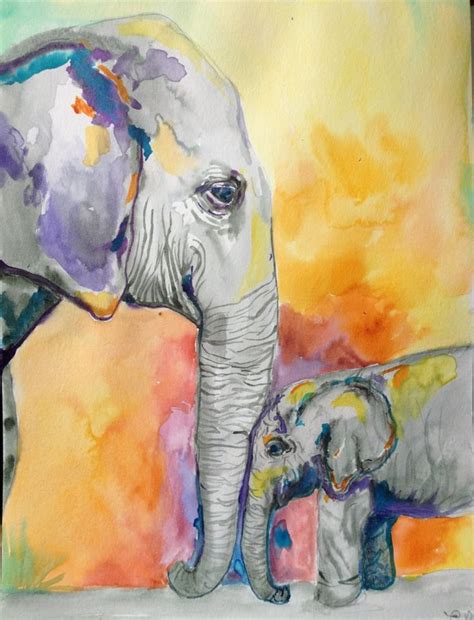 44 best Watercolor Elephants images on Pinterest | Watercolor paintings ...