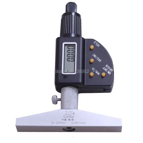 0 25mm digital depth micrometer 0.001mm Electronic Depth Micrometer Base Machinist Mico Gauge ...