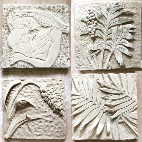 Low relief tiles | Ceramic wall art, Sculpture clay, Pottery workshop