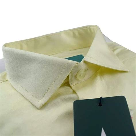 Cotton yellow solid color formal shirt | AdamsBD