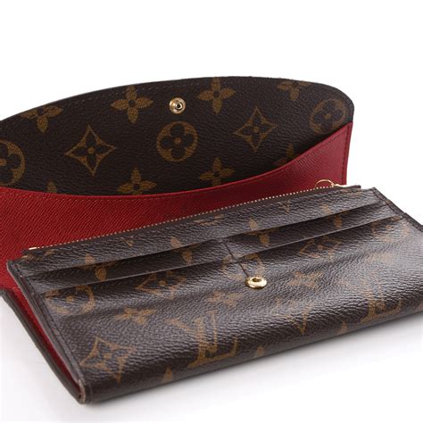 LOUIS VUITTON Monogram Emilie Wallet Red 265948